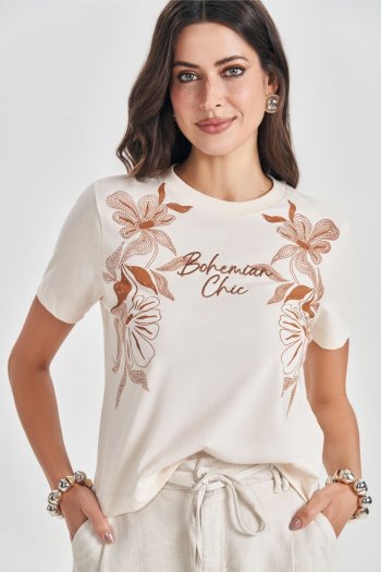 T-shirt meia malha