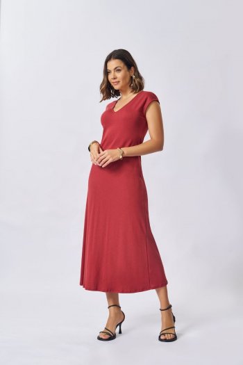 Vestido Longo suedine